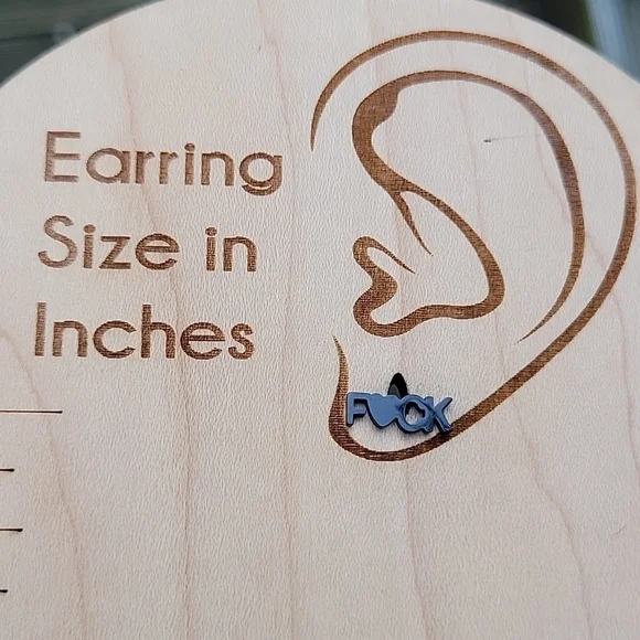 F BOMB Profanity Stud Earrings, choice of color - Picture 3 of 9